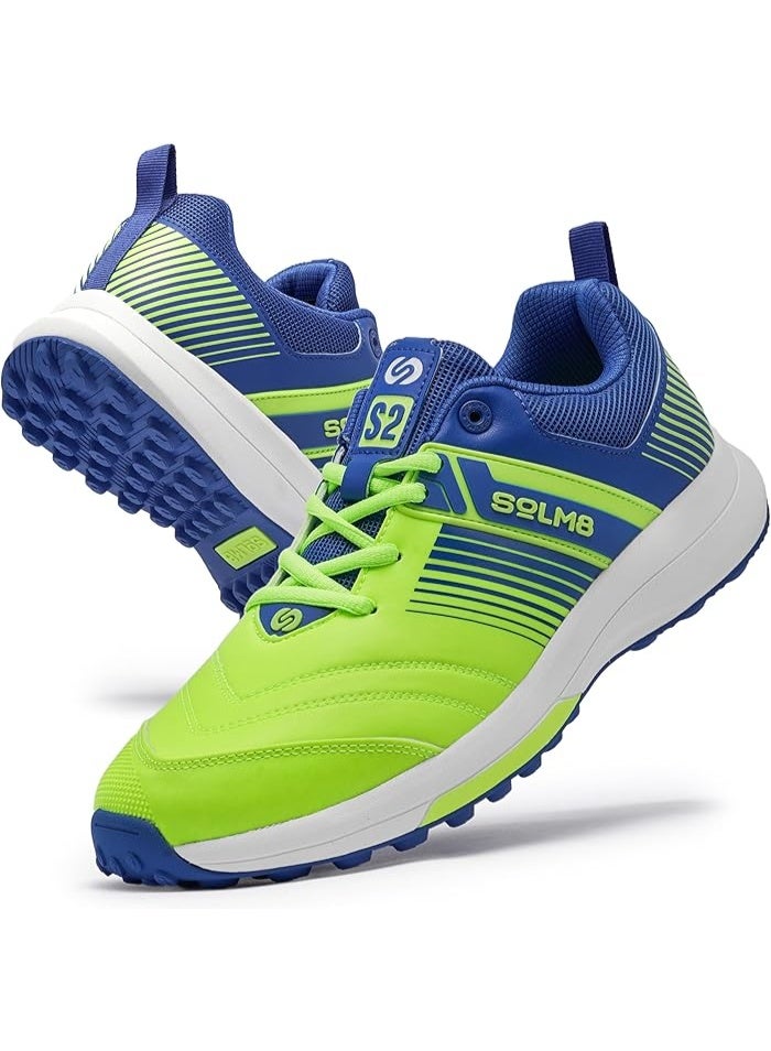 SOLM8 S2 Cricket Shoes Men Boys Junior Players - Advanced Grip Rubber Spikes for Turf/Grass, Ultralight Cushioning in Bright Colors (2025 Edition) - Image 1