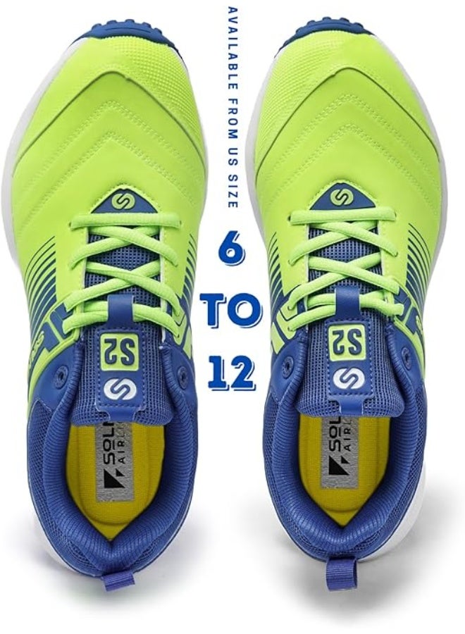SOLM8 S2 Cricket Shoes Men Boys Junior Players - Advanced Grip Rubber Spikes for Turf/Grass, Ultralight Cushioning in Bright Colors (2025 Edition) - Image 3