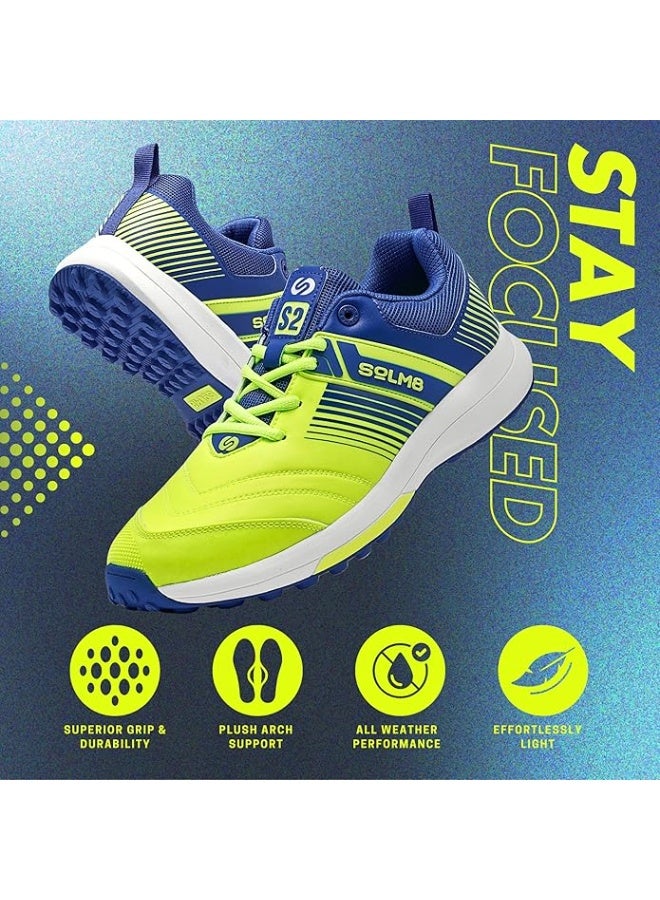 SOLM8 S2 Cricket Shoes Men Boys Junior Players - Advanced Grip Rubber Spikes for Turf/Grass, Ultralight Cushioning in Bright Colors (2025 Edition) - Image 5