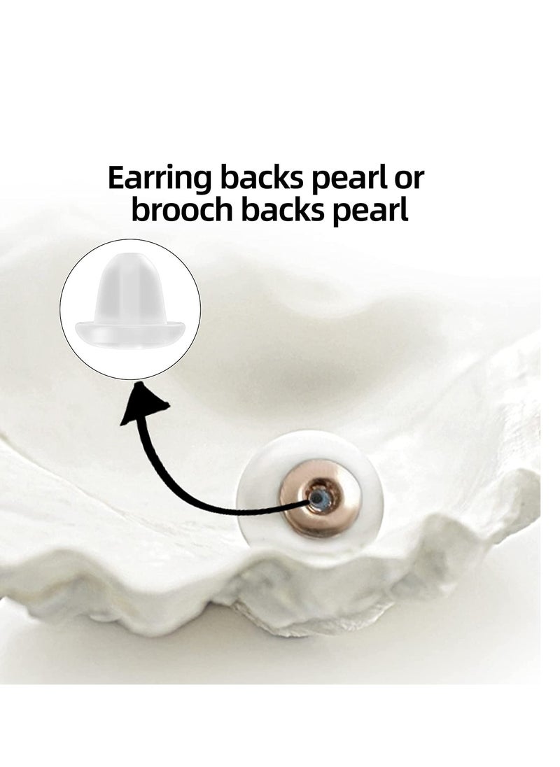 Generic - Pearl Earring Backs for Studs Pearl Front-Back Earrings Hypoallergenic Earring Backings Double Sided Ball Earrings for Women 8mm 100 Pcs - Image 1