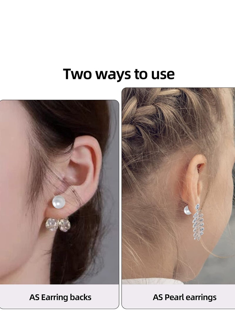 Generic - Pearl Earring Backs for Studs Pearl Front-Back Earrings Hypoallergenic Earring Backings Double Sided Ball Earrings for Women 8mm 100 Pcs - Image 1