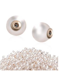 Pearl Earring Backs for Studs Pearl Front-Back Earrings Hypoallergenic Earring Backings Double Sided Ball Earrings for Women 8mm 100 Pcs