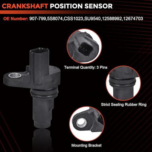 RLP محرك موضع عمود الكامات للمدخل والمخرج مع مستشعر عمود الكامات ومجموعة مستشعر عمود المرفق متوافقة مع بويك، شيفروليه، جي إم سي، بونتياك، ساتورن 2.0L 2.2L 2.4L OE# 12655421 12655420 917-720 907-799 - Image 3