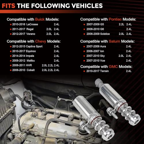 RLP محرك موضع عمود الكامات للمدخل والمخرج مع مستشعر عمود الكامات ومجموعة مستشعر عمود المرفق متوافقة مع بويك، شيفروليه، جي إم سي، بونتياك، ساتورن 2.0L 2.2L 2.4L OE# 12655421 12655420 917-720 907-799 - Image 5