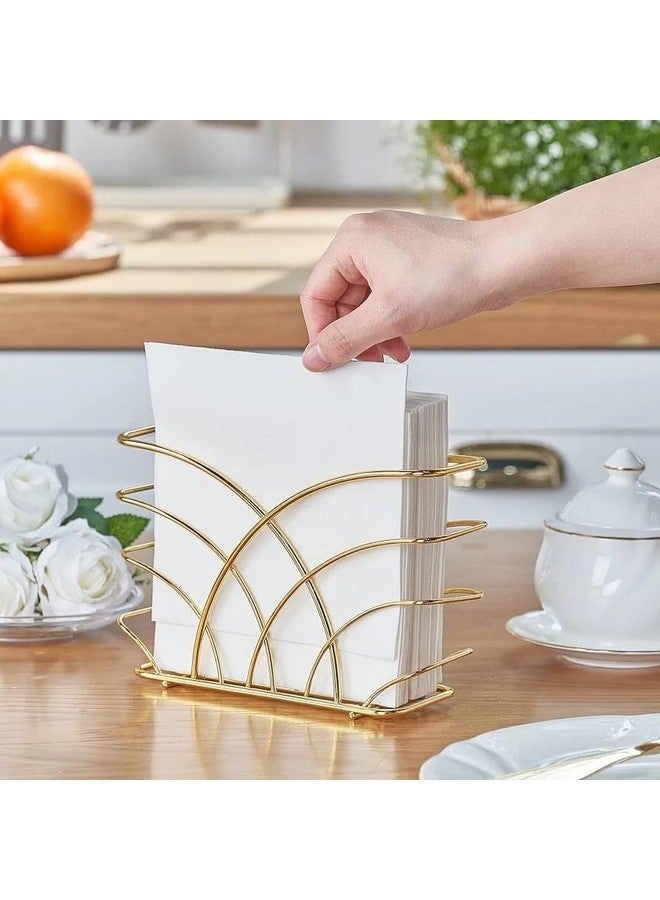 CentraLit حامل المناديل الحديث من سنترا ليت لطاولة الطعام والمطبخ - حامل ورق المناديل لتزيين المنزل، المطعم، منظم الموزع (ذهبي) - Image 2