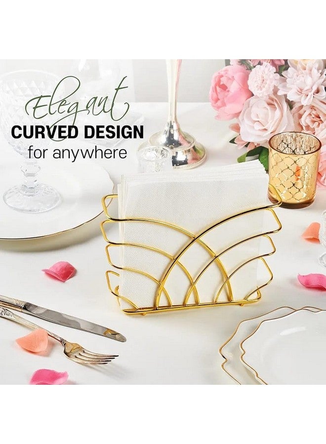 CentraLit حامل المناديل الحديث من سنترا ليت لطاولة الطعام والمطبخ - حامل ورق المناديل لتزيين المنزل، المطعم، منظم الموزع (ذهبي) - Image 4