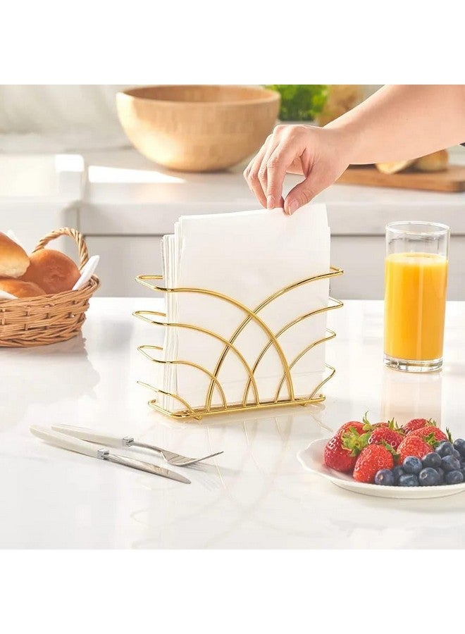 CentraLit حامل المناديل الحديث من سنترا ليت لطاولة الطعام والمطبخ - حامل ورق المناديل لتزيين المنزل، المطعم، منظم الموزع (ذهبي) - Image 5