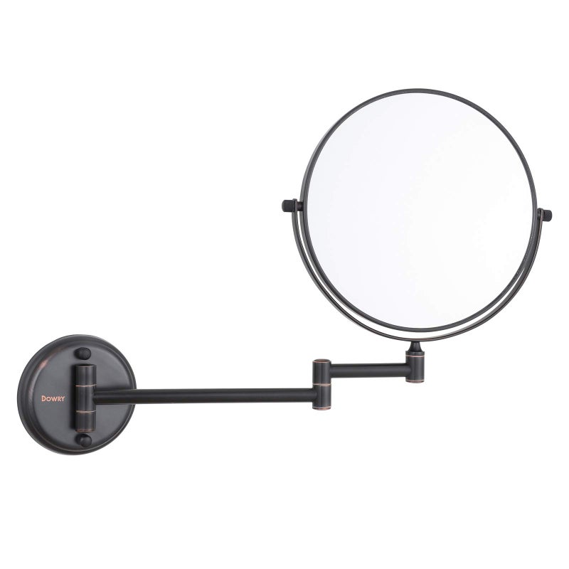 DOWRY Wall Mounted Magnifying Makeup Mirror with 10x Magnification Oil Rubbed Bronze 8 Inch DoubleSided Swivel Makeup Mirror Wall 12 Inch Extension