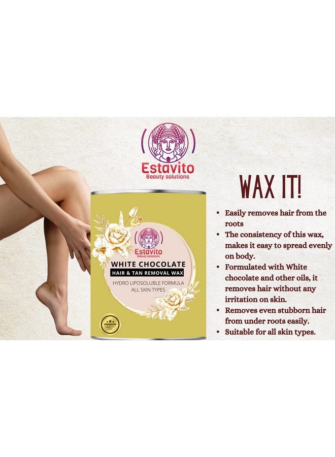 ESTAVITO White Chocolate Wax 800Ml For Hair & Tan Removal Pack Of 2 Get Free 85 Pcs Of Adorn Wax Strips (For Arms Legs And Full Body) - Image 4