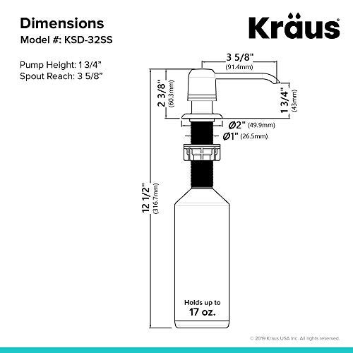 KRAUS Kitchen Soap and Lotion Dispenser in Stainless Steel, KSD-32SS - Image 4