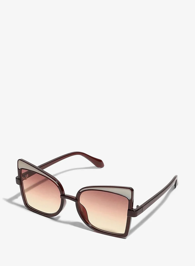 Haute Sauce Brown Oversized Sunglass