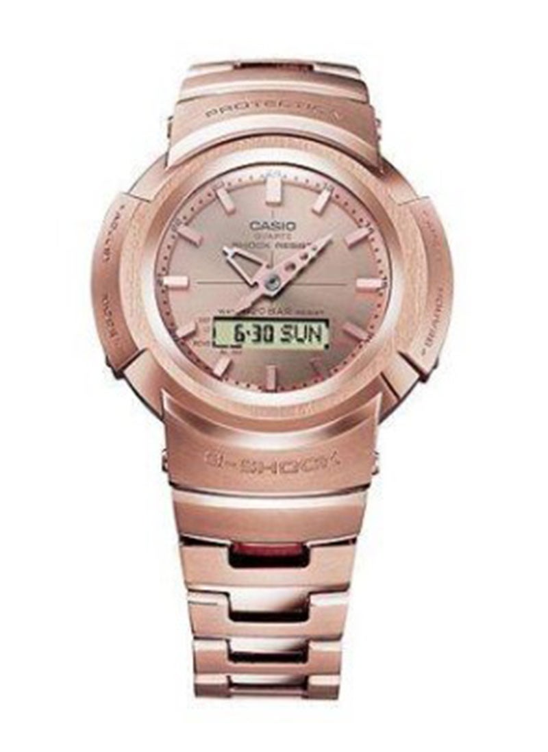 CASIO ساعة يد أنالوج-رقمية للرجال بالكامل من المعدن AWM-500GD-4ADR - Image 2