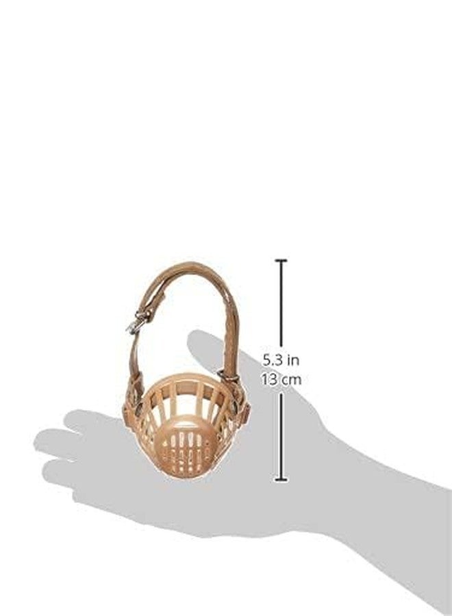 D&C PAWS كمامة D&C PAWS للكلاب مع غطاء للفم، قفص سلة مع حزام جلدي قابل للتعديل، مناسبة لجميع أنواع الكلاب والجراء - بيج (مقاس 04) - Image 3