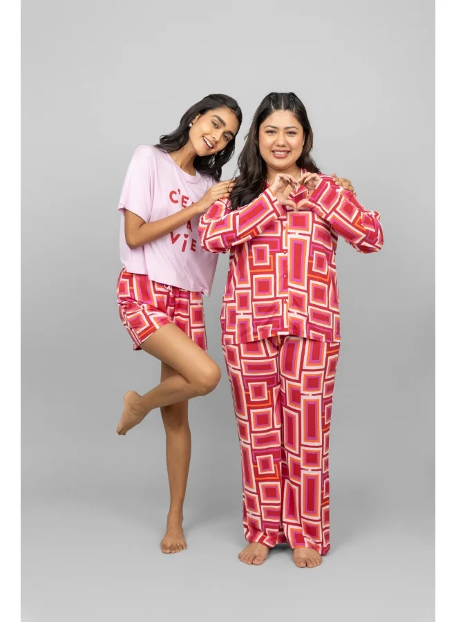 NeceSera C'est La Vie Pink Pajama Set