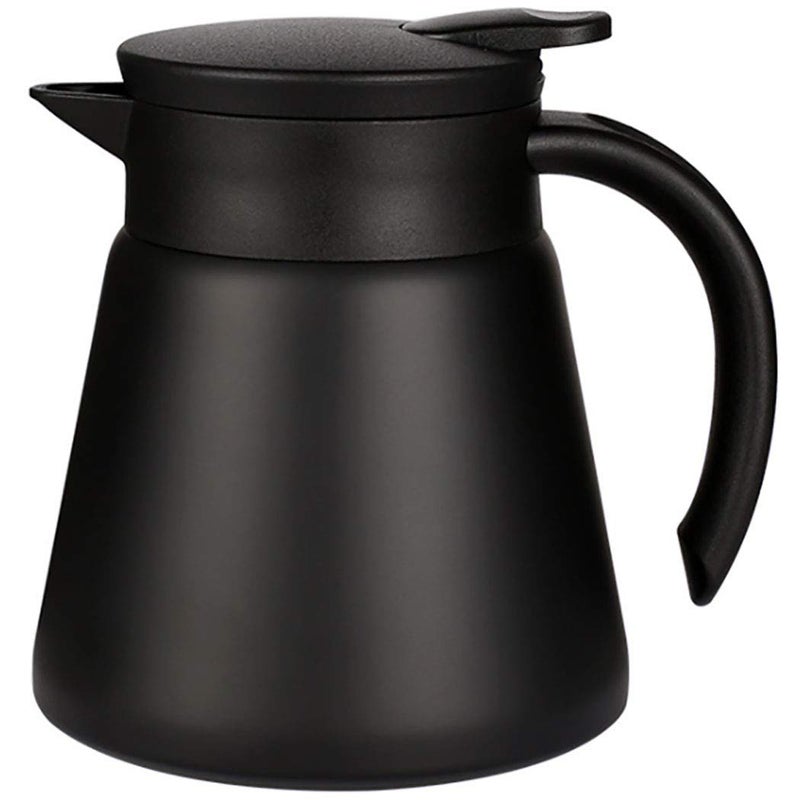 Goeielewe Thermal Coffee Carafe Tea Pot 20 Oz Stainless Steel Insulation Pot Double Wall Vacuum Insulated Coffee Water  Beverage Dispenser Black