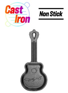 LODGE Dolly Parton Rockstar Guitar Design Seasoned Cast Iron Mini Skillet Black 10.75 x 4.5 x 4.23 inch LGSKDLY  - Image 1