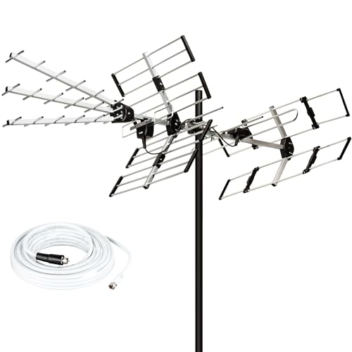 Five Star Outdoor TV Antenna 200 Miles Long Range Upgraded Yagi HD VHF UHF Support ATSC 3.0 and 4K Broadcast - Image 1