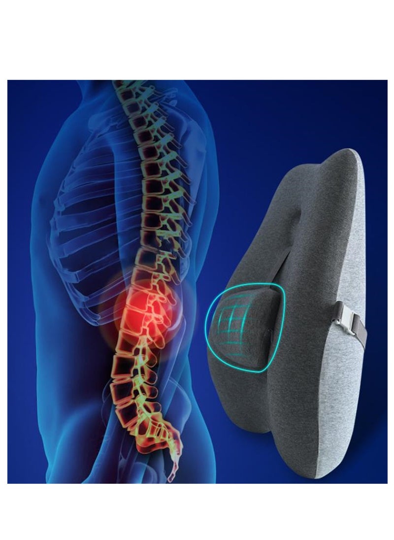 Generic - Lumbar support office seat back lumbar pillow memory foam adjustable non-collapse pillow wholesale lumbar support cushion - Image 1