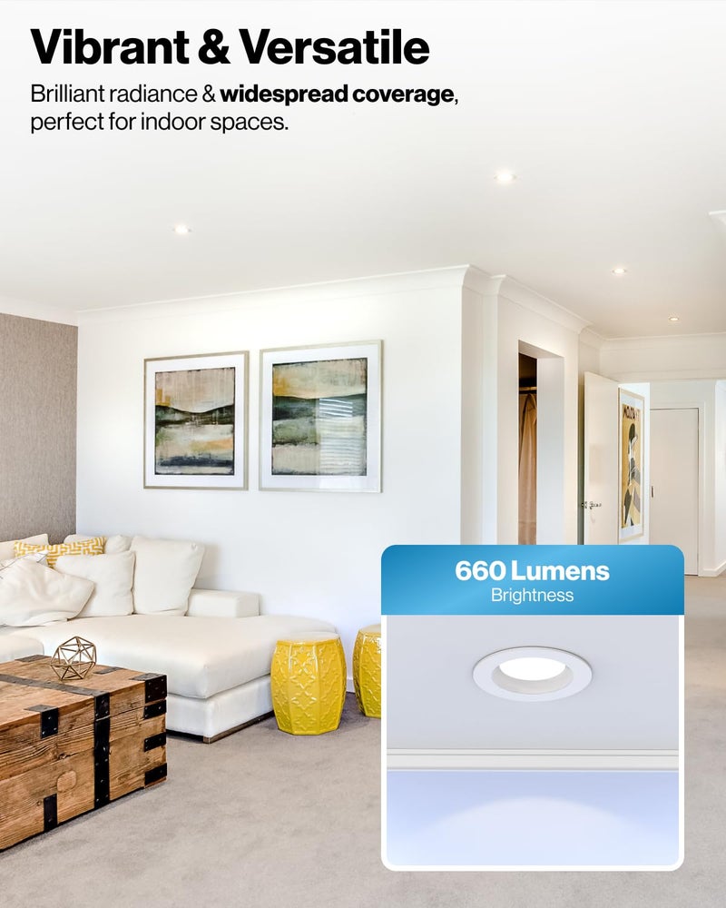 Sunco Lighting Sunco 4 Inch LED Recessed Lights Retrofit, Dimmable Can Lighting, 660 LM, 11W (40W Equivalent), Selectable CCT 2700K/3000K/3500K/4000K/5000K, Smooth Trim, Damp Rated UL 1 Pack - Image 3