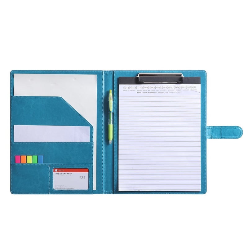 Mymazn Resume Folder Clipboard Holder Letter Size A4 Legal Pad, Portfolio Pad Folio Document Organizer for Interview & Business (Turquoise) - Image 1
