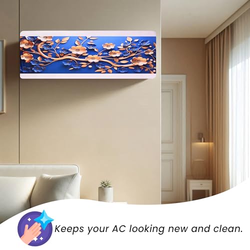 Da Anushi Printed Split Ac Cover Indoor Unit For 1.5 Ton Capacity AC, Inner Unit Ac Cover, All Weather Cover/Attractive Digital Prints/Dustproof/Silken water-resistant Split Ac Cover (Golden Floral) - Image 4