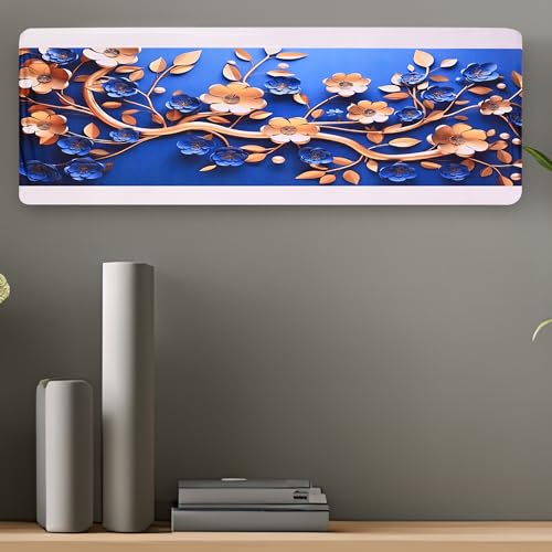 Da Anushi Printed Split Ac Cover Indoor Unit For 1.5 Ton Capacity AC, Inner Unit Ac Cover, All Weather Cover/Attractive Digital Prints/Dustproof/Silken water-resistant Split Ac Cover (Golden Floral) - Image 1