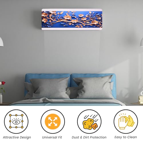 Da Anushi Printed Split Ac Cover Indoor Unit For 1.5 Ton Capacity AC, Inner Unit Ac Cover, All Weather Cover/Attractive Digital Prints/Dustproof/Silken water-resistant Split Ac Cover (Golden Floral) - Image 5