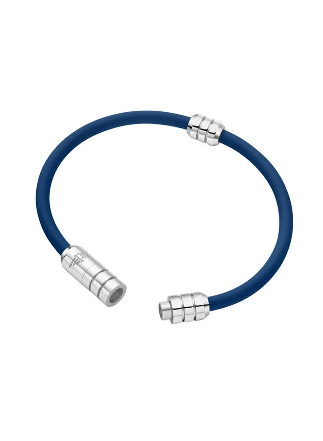 POLICE Kingpins Bracelet for Men Stainless Steel with Blue SiliconPEAGB0005401