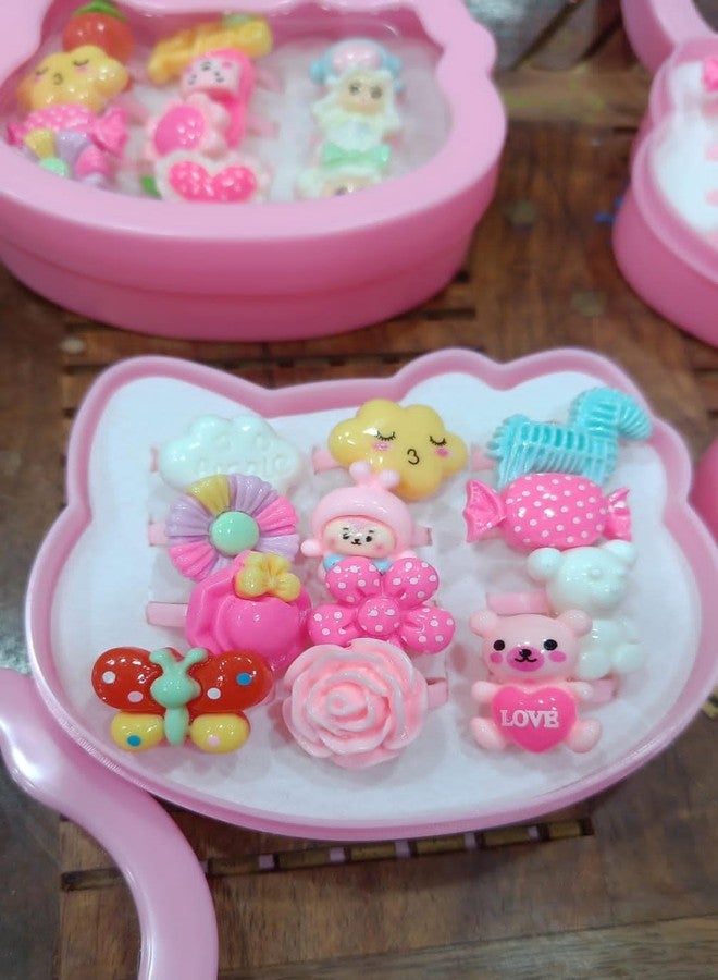 UTOPIC Girls Adjustable Finger Rings Set (Pack of 12 rings) with Bear Shaped Pink Storage Box - Cute Quirky Multi-Color Dress Up Rings for Kids & Toddlers - Image 5