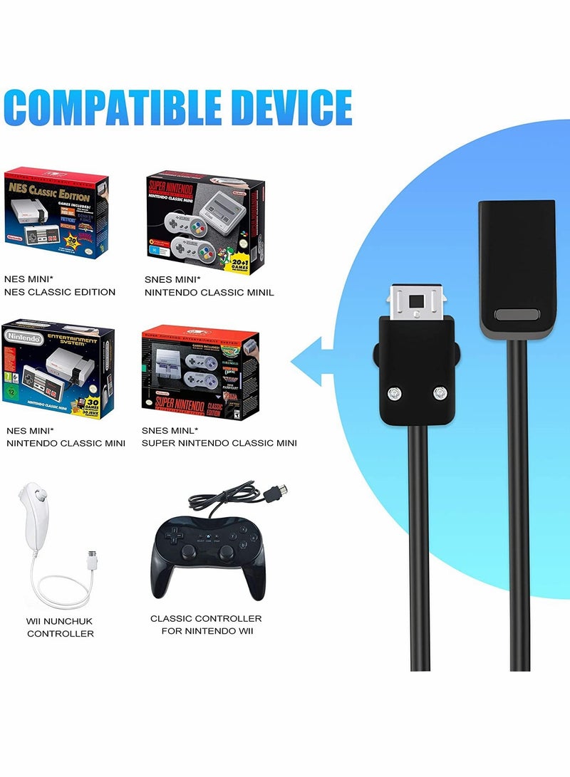Controller Extension Cable for Nintendo SNES Classic Controller, 2pcs 3m (10ft) Extension Cable Accessories Compatible Super SNES Classic Controller (2017) and Mini NES Classic (2016) - Image 5