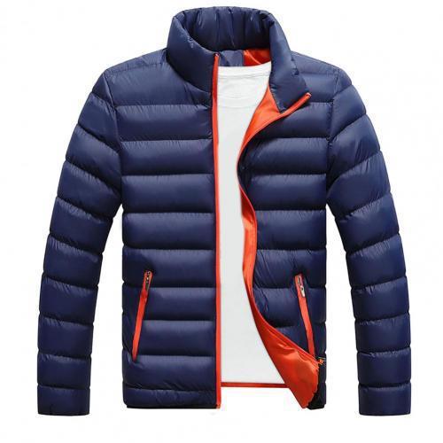 Oversize Warm Down Jacket Mens Windbreaker Thick Coat Dark Blue  - Image 1