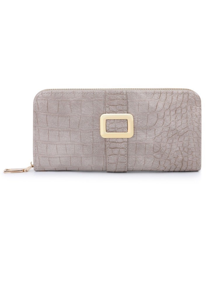 xozgdovg Women's long purse bag grey 
