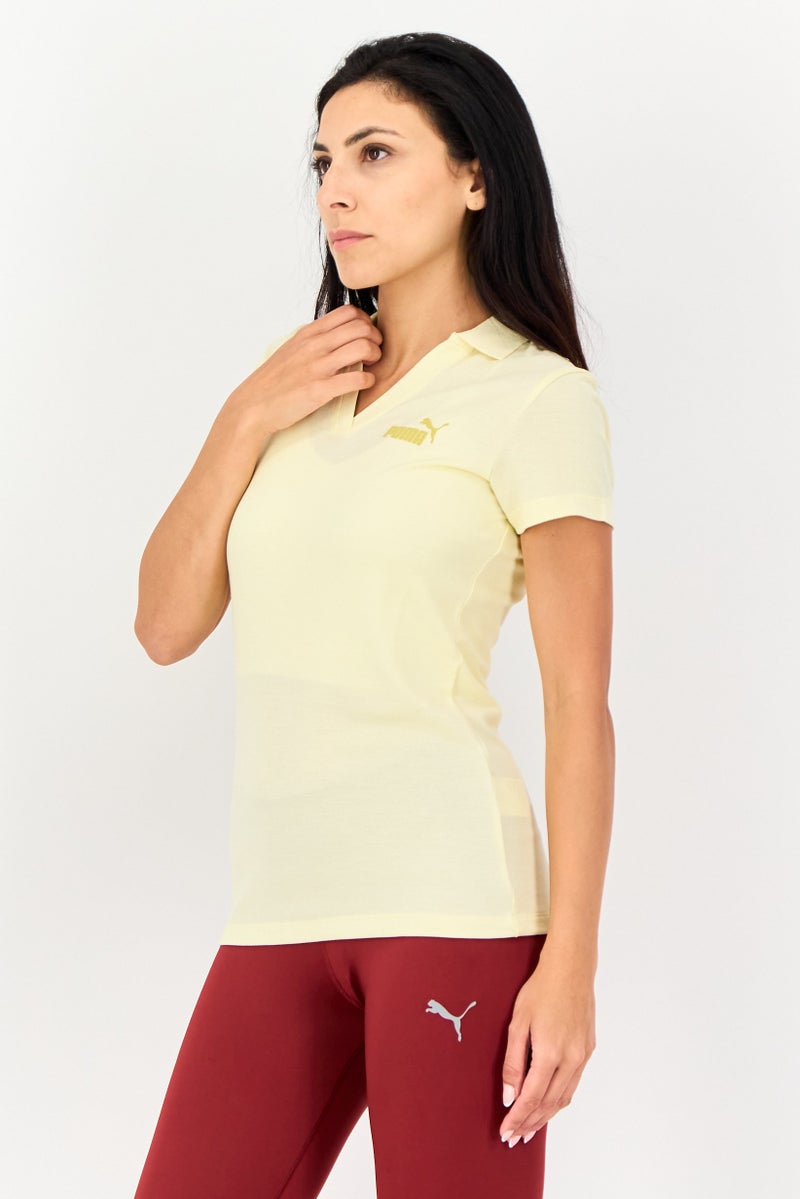 PUMA Women Regular Fit Short Sleeves Outdoor Polo Shirt, Yellow - Image 3