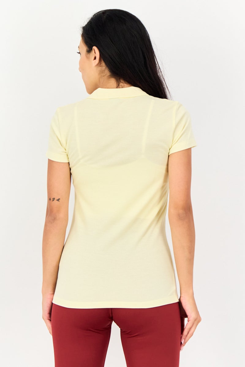 PUMA Women Regular Fit Short Sleeves Outdoor Polo Shirt, Yellow - Image 4