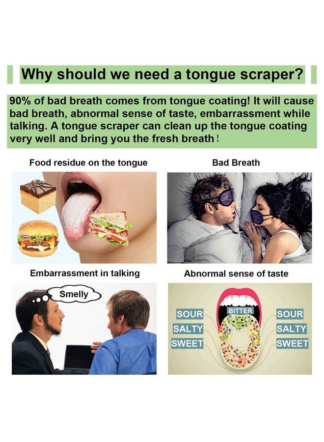 Moosec Tongue Scraper For Adults&Kids, Durable Food Grade 2 In 1 Silicone Tongue Brush And 100% Stainless Steel Tongue Scrapers, Reduce Bad Breath - Image 5