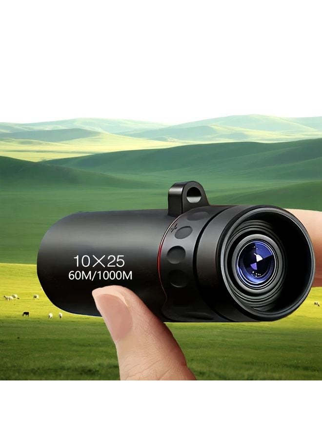 Portable 10X25 HD Manual Focus Telescope for Birdwatching Stargazing Hunting - Image 1