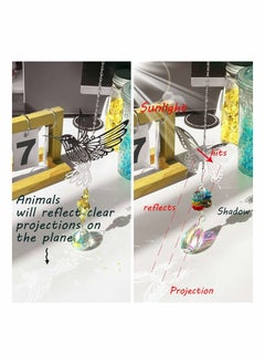 Y&D Crystal Suncatchers with Prisms Hanging Window Sun Catcher Decor Indoor Rainbow Maker Ornament Owl Hummingbird Butterfly Prism Gift Pack of 5  - Image 4