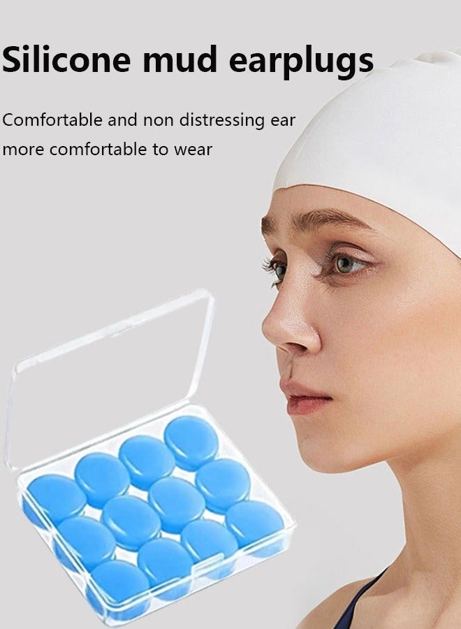 Milatech 12PCS Sleep Swimming Earplugs, Reusable Plastic Noise Reduction Earplugs, Suitable for Shooting Range, Swimming, Snoring, Airplane, Travel, Work, Study  - Image 1