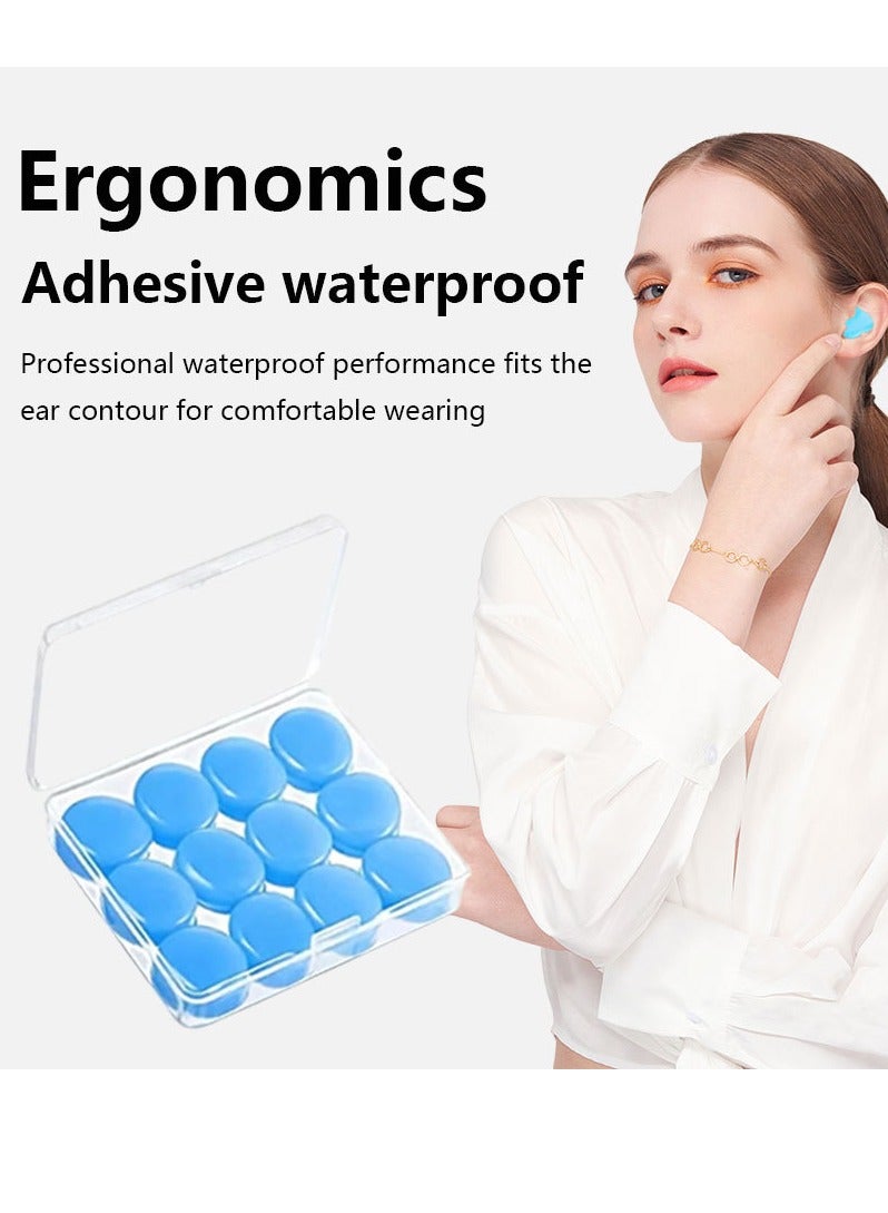 Milatech 12PCS Sleep Swimming Earplugs, Reusable Plastic Noise Reduction Earplugs, Suitable for Shooting Range, Swimming, Snoring, Airplane, Travel, Work, Study  - Image 2