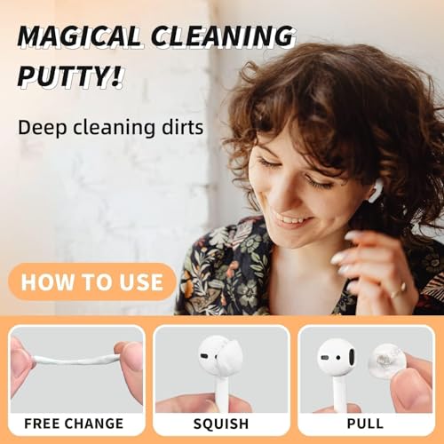 MOLOPPO Cleaning Putty, Phone Cleaning Kit, Remove Ear Wax&Dirt&Gunk from Device's Small Crevices, for AirPod Cleaner Kit for Airpods Charging Case/Headphones/Phone/Electronics（White） - Image 2