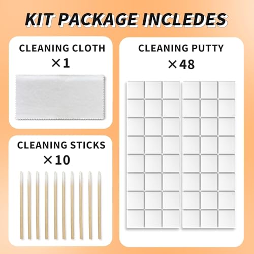 MOLOPPO Cleaning Putty, Phone Cleaning Kit, Remove Ear Wax&Dirt&Gunk from Device's Small Crevices, for AirPod Cleaner Kit for Airpods Charging Case/Headphones/Phone/Electronics（White） - Image 3