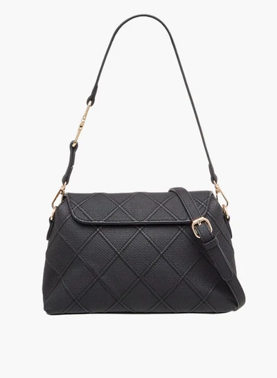 سيليست Quilted Shoulder Bag with Flap Closure and Adjustable Strap