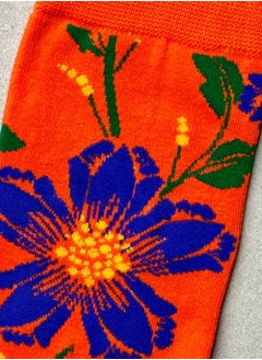 The Socks Hype 2 Pairs Unisex Flower Socks for Men Women - Comfortable Cotton Blend | Suitable for 35-42 Sizes | Vibrant Floral Design, Perfect for Nature Lovers  - Image 2