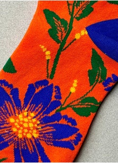 The Socks Hype 2 Pairs Unisex Flower Socks for Men Women - Comfortable Cotton Blend | Suitable for 35-42 Sizes | Vibrant Floral Design, Perfect for Nature Lovers  - Image 3