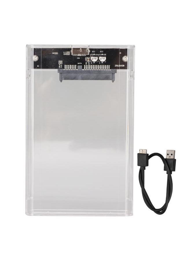 Thoraya USB3.0 SATA hard disk box suitable for 2.5 inch 7/9.5mmSATA interface HDD/SSD transparent hard disk box transparent  - Image 1