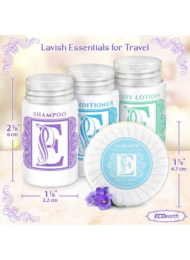 EcoEarth - Luxury Travel And Hotel Amenities Set (1 Oz 100 Pieces) Gradea Guest Ingredients And Gift Packaging Toiletries Includes 25 Round Soaps 25 Shampoos 25 Conditioners & 25 Lotions By Ecoearth - Image 1