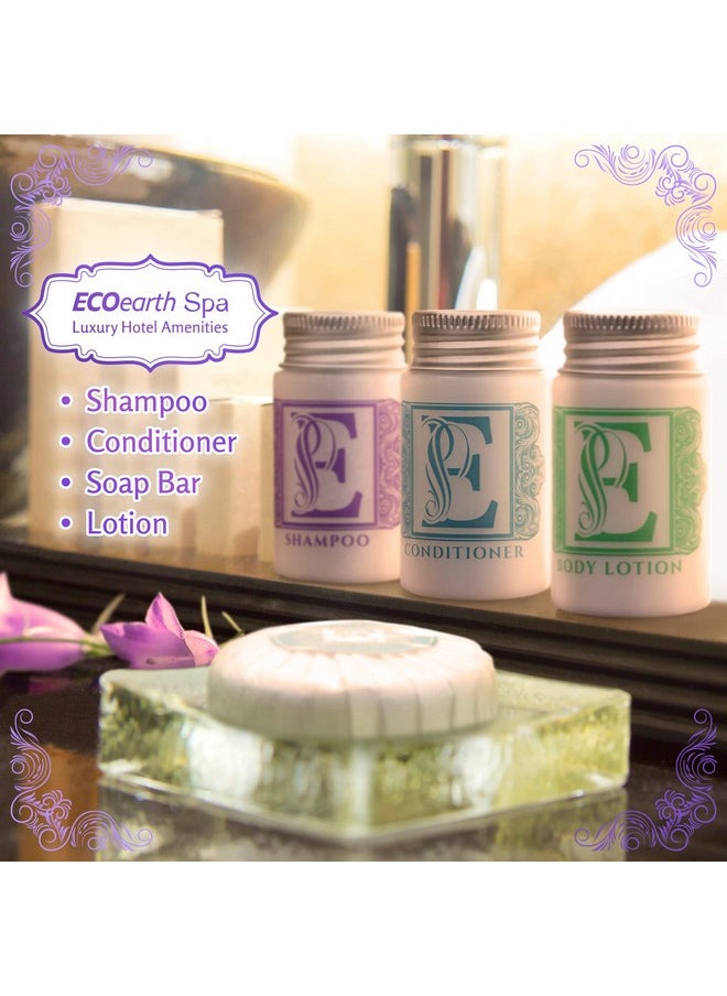 EcoEarth - Luxury Travel And Hotel Amenities Set (1 Oz 100 Pieces) Gradea Guest Ingredients And Gift Packaging Toiletries Includes 25 Round Soaps 25 Shampoos 25 Conditioners & 25 Lotions By Ecoearth - Image 1