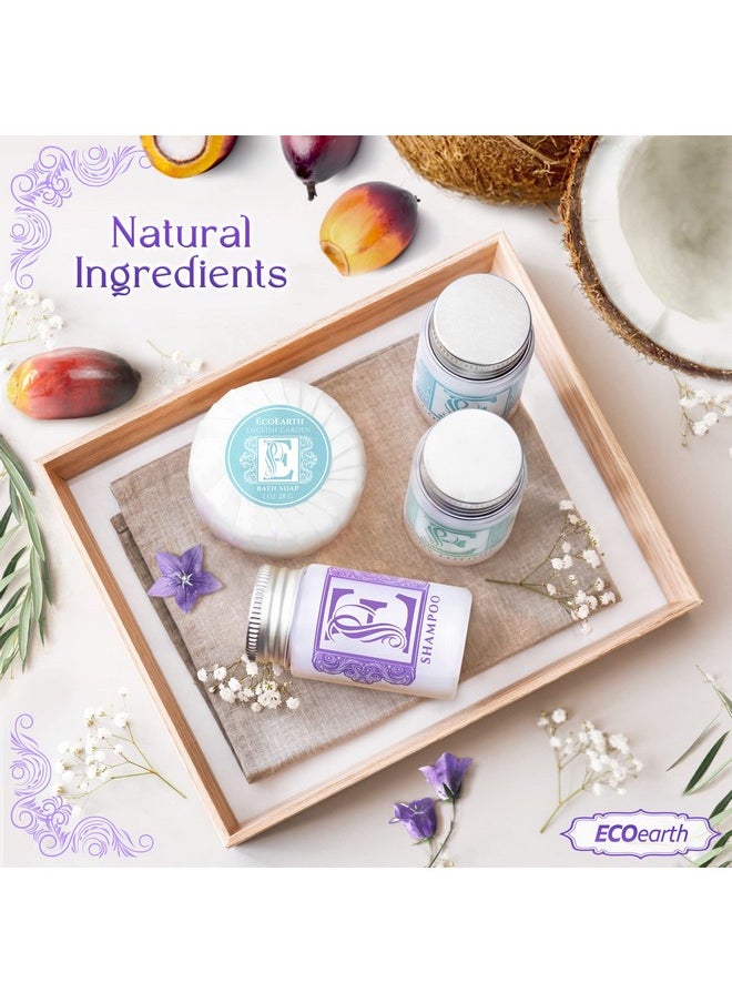 EcoEarth - Luxury Travel And Hotel Amenities Set (1 Oz 100 Pieces) Gradea Guest Ingredients And Gift Packaging Toiletries Includes 25 Round Soaps 25 Shampoos 25 Conditioners & 25 Lotions By Ecoearth - Image 1