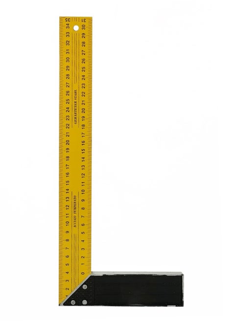 L-Square Angle Ruler with Hardened Steel Blade & Aluminum Handle – 13.7 Inch/35cm Measuring Tool – Fade Resistant Markings – Accurate 90° Square for Carpentry, Framing, Woodworking