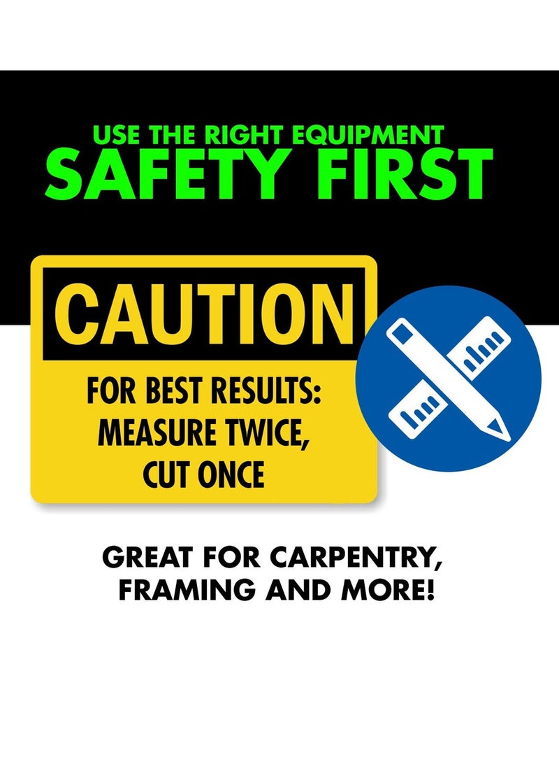 L-Square Angle Ruler with Hardened Steel Blade & Aluminum Handle – 13.7 Inch/35cm Measuring Tool – Fade Resistant Markings – Accurate 90° Square for Carpentry, Framing, Woodworking